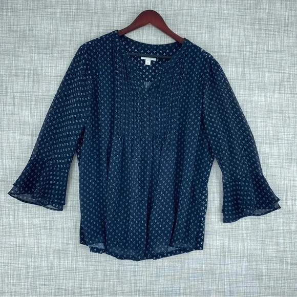 Charter Club Womens Size XL long sleeve chiffon blouse 1259 - Picture 1 of 7